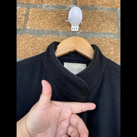 Fleurette Loro Piana Black Wool size 8 - Picture 5 of 12